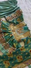 afghanisches kleid kinder neu grün gold afghani traditionell shalwar schimmer jasmin