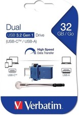 Verbatim Dual 32GB USB3.2 Gen1 USB-C and USB-A Drive, UK Seller