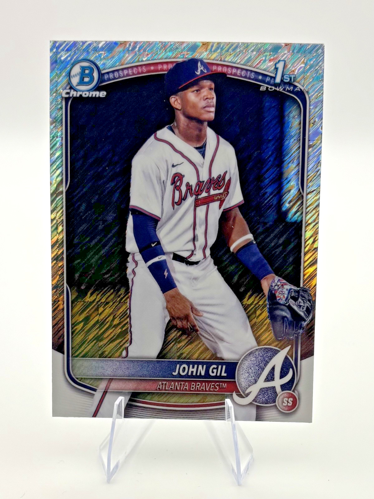 2025 Bowman Chrome - Prospects John Gil #BCP-172 Shimmer Refractor (RC)