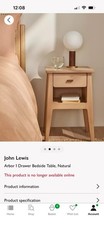 Pair Of Bedside Tables Solid Ash Wood From John Lewis 1 Drawer