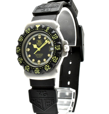 Vintage TAG HEUER Formula 1 WA1216 Black Yellow 35mm Quartz Men's Watch Japan