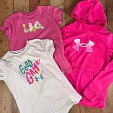 Under Armour Girls YL Bundle Hoodie Shirts Pink Athletic Lot Soccer Large