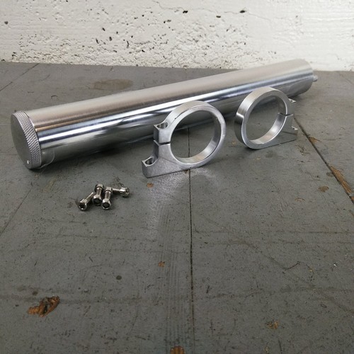1928-34 Early Ford 15" Polished Aluminum Radiator Overflow Puke Tank roadster 3 - Picture 4 of 6