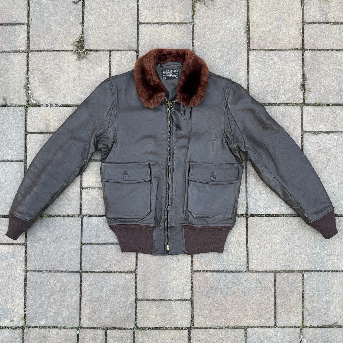 Shearling Bomber/Harrington Leather Vintage Outerwear Coats