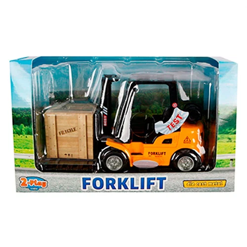 forklift pull-back 14 cm yellow/black