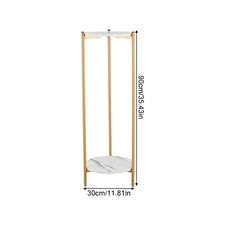 Modern Plant Stand with Marble-Pattern Shelves