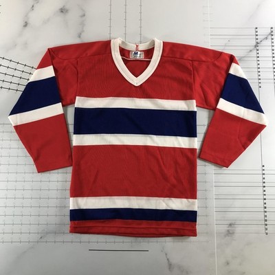 Vintage Maska Hockey Jersey Boys Small Red Montreal Canadiens Colors NHL Hockey