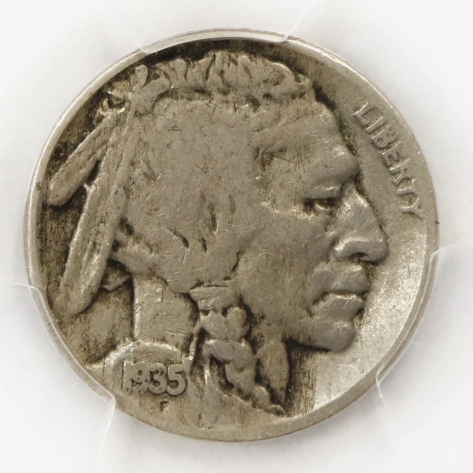 1935 Buffalo Indian Nickel U.S. Coin 5c PCGS VG10 Detail Coin - Image 3 of 4