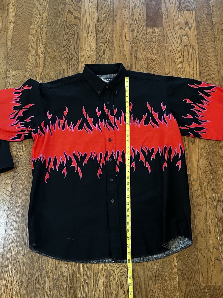 Vintage Brooks & Dunn “Flames” Men's Shirt by Panhandle Slim size