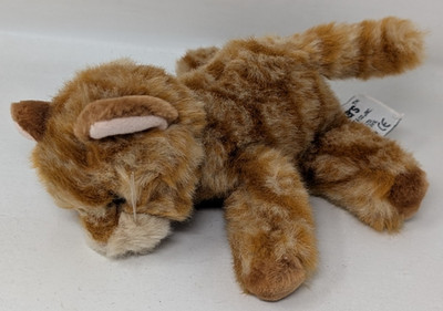 Vintage Russ Berrie ''Whiskers'' Plush Orange Ginger Tabby Cat Stuffed Animal CUTE