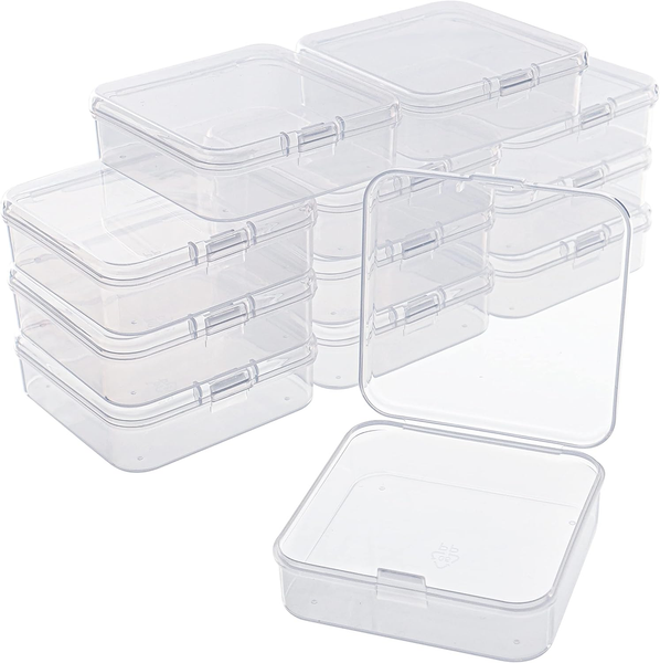 12Er Pack Aufbewahrungsbox Durchsichtig Box Mit Deckel Aus Kunststoff - B6,3 X L-image