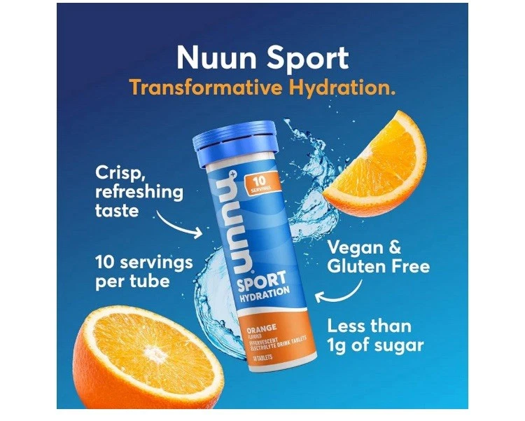 Nuun Hydration электролитный напиток таблетки оранжевый, упаковка 8 шт. (всего 80 порций) - Изображение 2 из 4