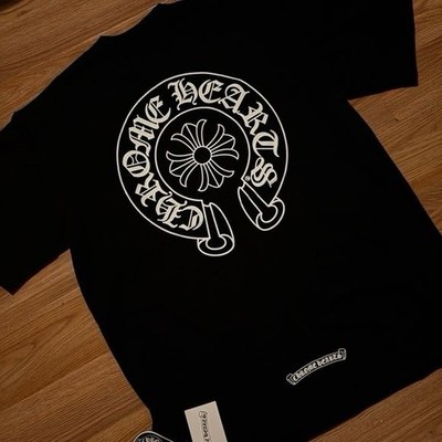 Chrome Hearts Black Cotton Graphic Logo Crew Neck Men's Short Sleeve T-Shirt