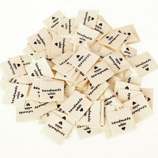 100 Stück Stoffetiketten Handmade Label Zum ...
