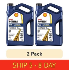 (2 pack) Shell Rotella T6 Full Synthetic 10W-30 Diesel Eng...1 Gallon (w16)