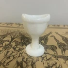 Vintage White Milk Glass Eye Wash Cup Pedestal Ocular Care Apothecary 2.25”