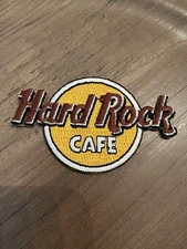 Vintage Hard Rock Cafe Yellow Brown  Large Iron On Patch 90's