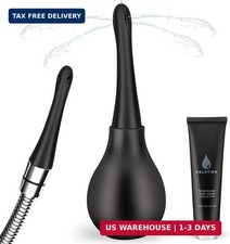 Anal Douche Enema Kit Anti Backflow Enema Bulb with Lube for Men Women
