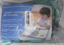 48 Magnetic Whiteboard Dry Erasers 2 x 2 in Green Black