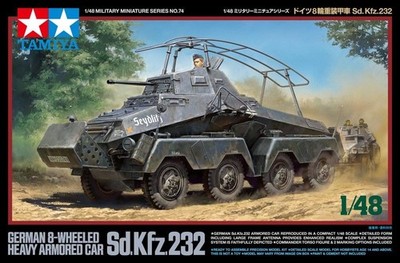 TAMIYA 1/48 German 8-wheels Heavy Armored Car Sd.Kfz.232 Model Kit 32574 Japan