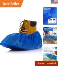 Heavy Duty Disposable Shoe Covers, Extra Large 6.7x17.7 In, Thick 0.3 Oz, Wat...