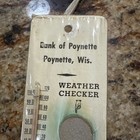 Vintage Bank Of Poynette WI Money Bag Canvas Cloth & Weather Checker — photo 6