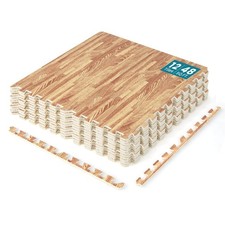 12-Pack 2/5 Thick EVA Foam Interlocking Floor Tiles with 24 Borders for Home