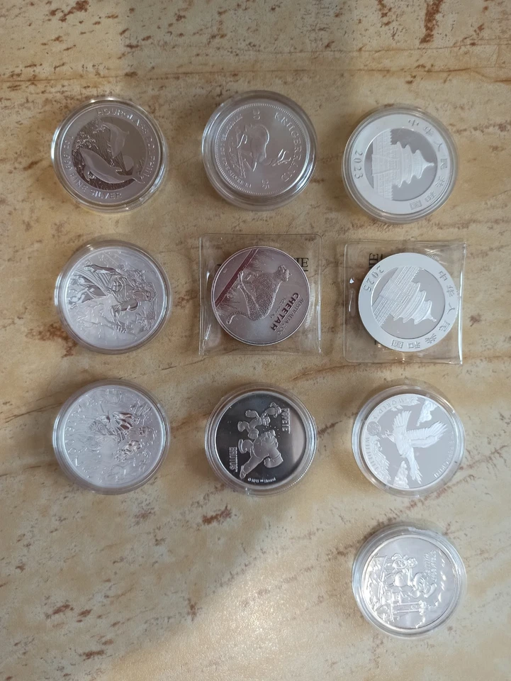 Lotto monete da N. 10 Once D'argento Puro 999 - Immagine 4 di 4