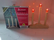 Vintage 3 Light Electric WINDOW CANDOLIER Plastic Drip Christmas Candles