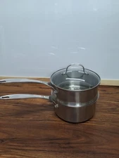 Cuisinart MultiClad 2 qt Saucepan w/ Cover & Double Boiler Insert CLCS19-18