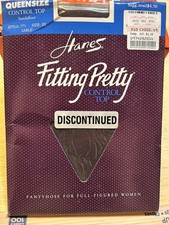 Hanes Fitting Pretty Queen Size 3x Sheer Control Top Pantyhose Sandalfoot Sable