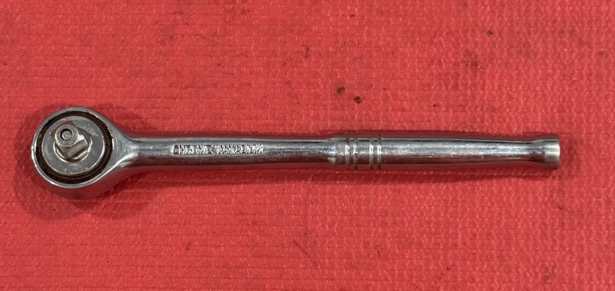 Vintage Master Mechanic 3/8" Drive Ratchet- Chrome Vanadium - Works Great!!!