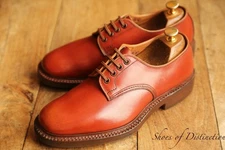 Trickers Tan Brown Leather Derby Shoes Men's UK 6.5 G US 7.5 EU 40.5 New