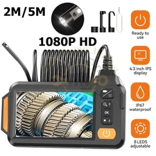 Endoscope Camera Borescope 6.6FT/16.4FT Cable 4.3" Screen with Lights Dual Len