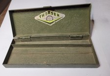 Vtg Thorsen Oakland Ca Empty Metal Socket Box Case Sunrise Logo Green Usa Vtg Thorsen Oakland Ca Empty Metal Socket Box Case Sunrise Logo Green Usa