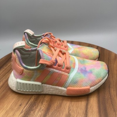 adidas Boost NMD R1 Shoes Womens 5.5 Tie-Dye Walking Comfort Running Sneakers