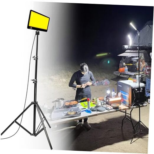 Corded Led Camping Lights 23000 Lumens Telescoping Camping Light Tripod,