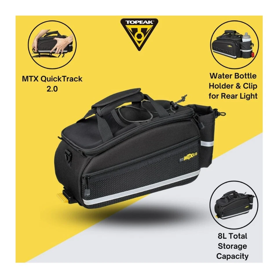 Bolsa de maletero Topeak MTX 2.0 EX con sistema QuickTrack - tapa fija Foto 3 de 4
