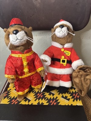 Vintage Otter Box Christmas Chinese New Year Plush Stuffie New X2