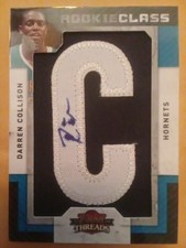 2010-11 Panini Threads Darren Collison Rookie Patch Auto On Card Autograph #/160. rookie card picture