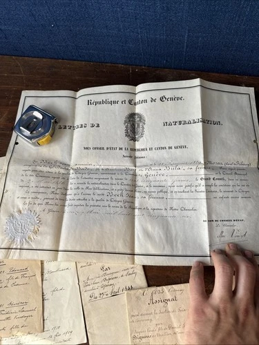 Document 19eme Frédéric Kursner Héraut De Genève Généalogie Passeport Suisse - Foto 4 di 23