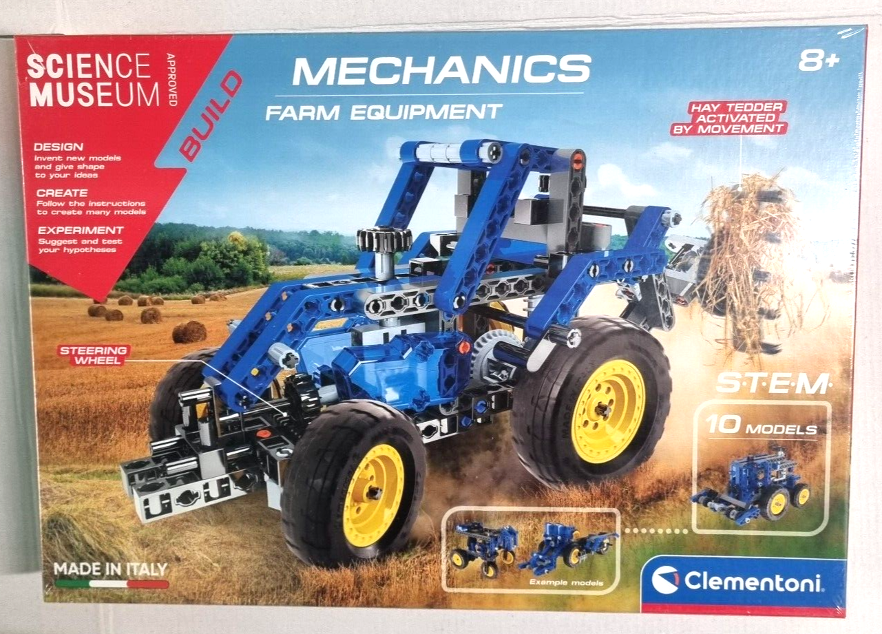 Clementoni Mechanics Farm Equipment Tractor Vehicle 10 Models Building Set