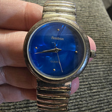 Armitron Quartz Women’s Analog Gold Bracelet Watch Blue Sunburst Dial