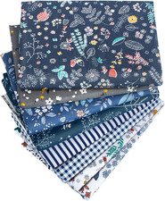 8pcs Fat Quarter Fabric Bundles 20'' x 20'' Cotton Craft Fabric Pre-Cut Squares