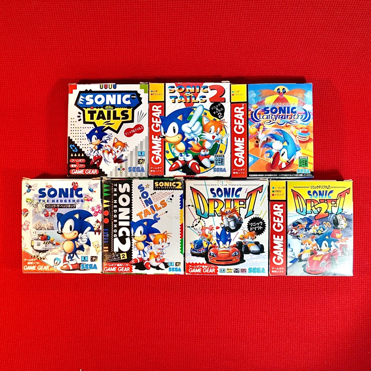 Lot 7 Set Sonic The Headgehog Sega Game Gear Drift Tails Labyrinth 1 2 GG  JP