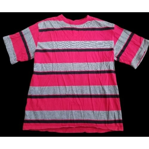 * FADED GLORY Red and Gray Striped Short Sleeved Top Boys XXL Size 18 - Picture 1 of 3