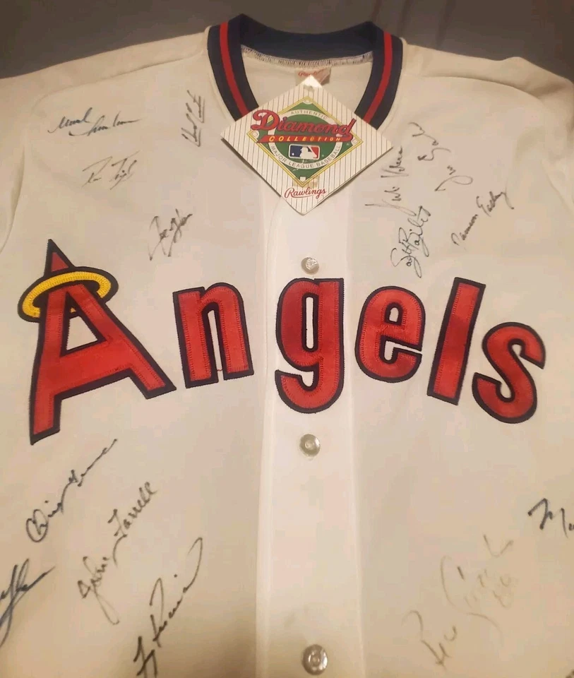 Vintage California Angels Signed 1990s Team Jersey Tim Salmon Langston 20 Sigs - Image 2 of 4
