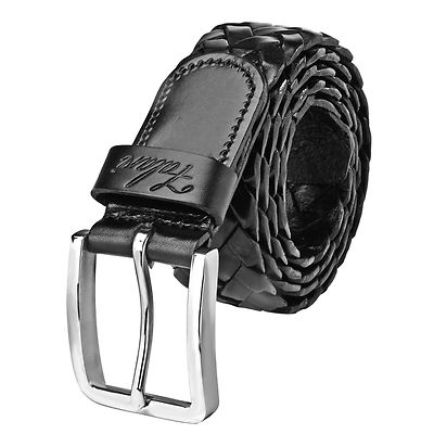Falari  Men's Braided Belt Stainless Steel Buckle Genuine Leather 35mm 9005