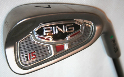Ping i15 7 Eisen mit Ping AWT Stiff Flex Stahlschaft - grün liegend +1/2'' länger