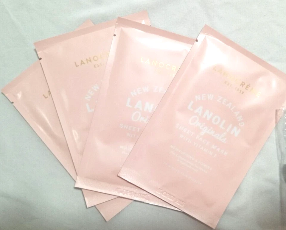 Lanocreme New Zealand Lanolin Originals Sheet Face Mask Vitamin E **(4 Packs)** - Image 2 of 2